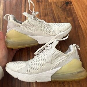 Nike White and Cream Athletic Shoes